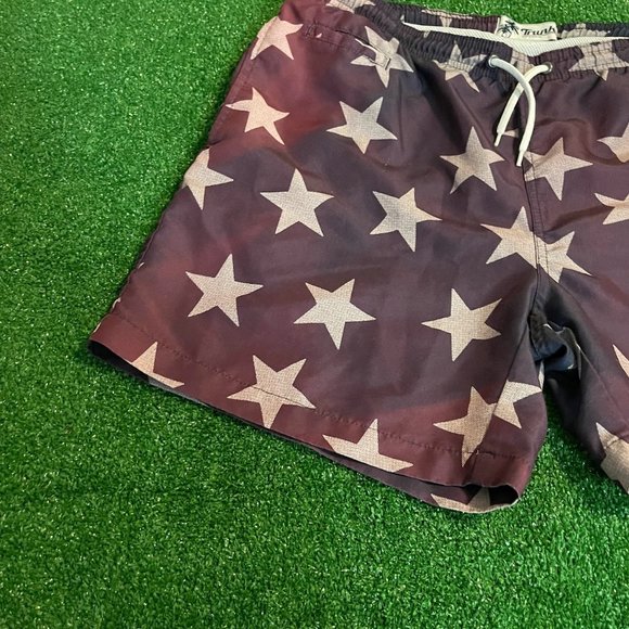 Trunks Surf & Swim Men's Drawstring Easy Care Quick Dry Stars Swim Short Size M - Picture 4 of 11